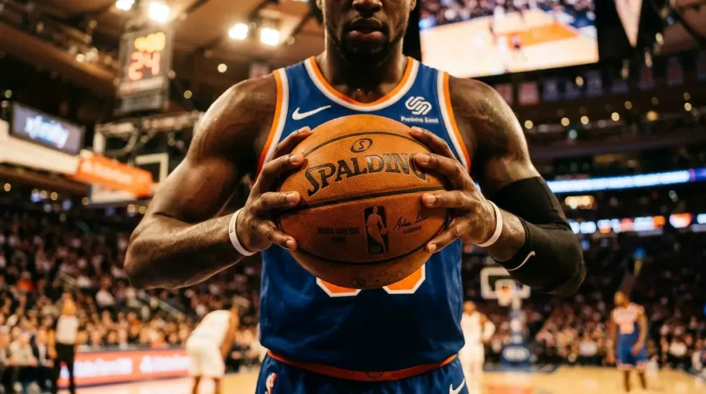NBA live betting scene with in-play odds displayed on a screen during a basketball game for UK punters